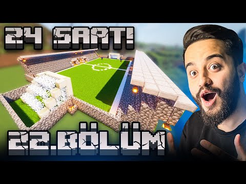 MİNECRAFT'DA KÖYÜMÜZE 24 SAAT BOYUNCA STADYUM YAPTIK! DEV FUTBOL SAHAMIZ! 22. Bölüm