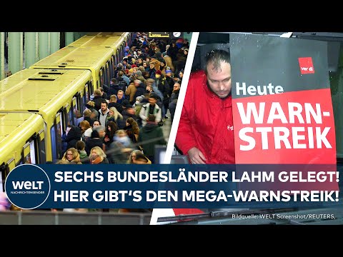 WARNSTREIKS: Öffentlicher Nahverkehr in sechs Bundesländern still gelegt -  Passagiere gestrandet!