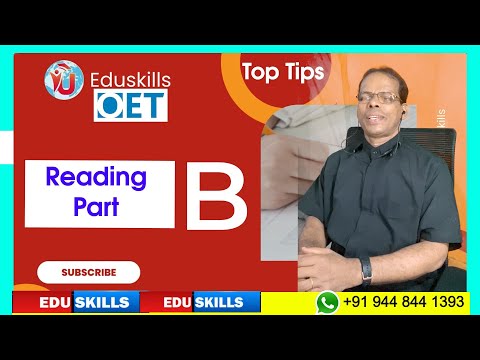 Edu Skills OET: Reading Part - B: Strategies, Tips & Tricks: OET made easy