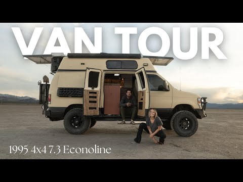 VAN TOUR | Young Couple Builds Luxury Off Road - Off Grid 4x4 7.3 Ford Econoline