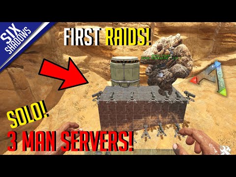 FIRST RAIDS & HUGE HEAVY TURRET GRIND! | SOLO MTS 3-Man PvP Servers! - Ark: Survival Evolved
