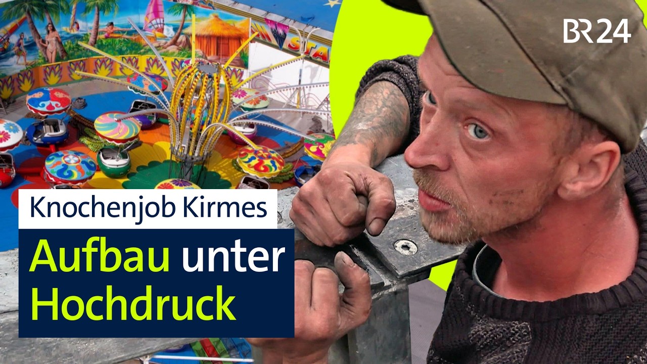Knochenjob am Volksfest: Schwerstarbeit an Kult-Karussell I BR24 vor Ort
