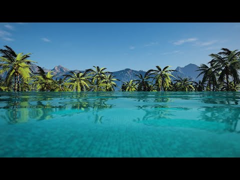 8 Hours Relaxing Pool Ambience with Water Sounds / Relaxing TV Screensaver
