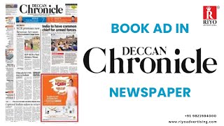 Deccan Chronicle Newspaper Ad Agency| Advertise in Deccan Chronicle #deccanchronicle Call-9821984000