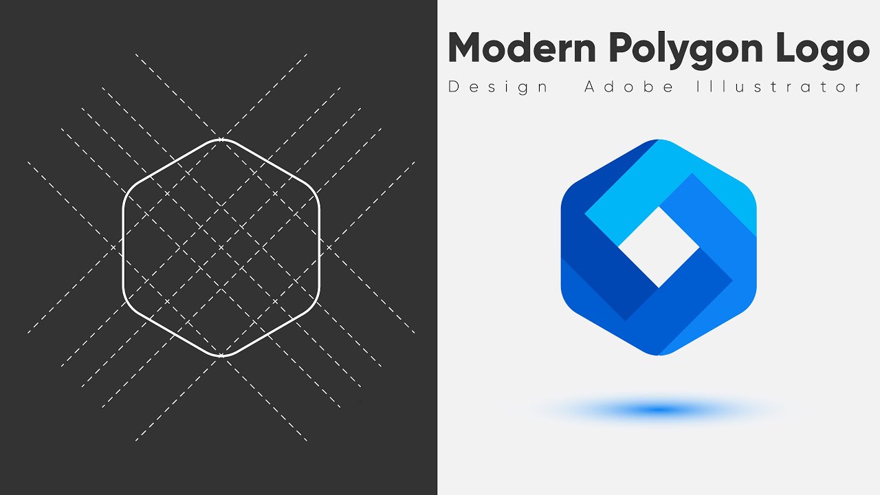 Modern Polygon Logo Design  Adobe Illustrator Tutorial | BAHAUDDIN