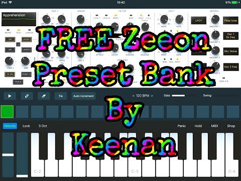 100% FREE Preset Bank For ZEEON Synthesizer Demo for the iPad