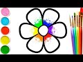 How to drawing flower for kids with song