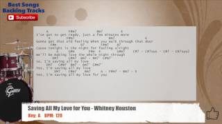 Saving All My Love For You - Whitney Houston Drums Backing Track with chords and lyrics