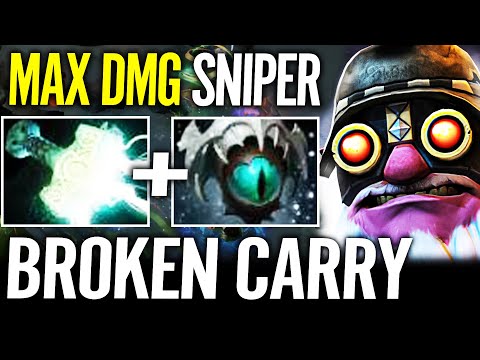 Max Damage Sniper - Broke Dota 2 100% Deleted SVEN with Late Game Eye of Skadi