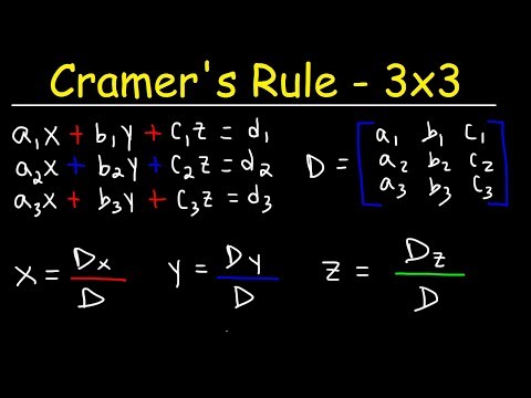 Cramer's Rule - 3x3 Linear System