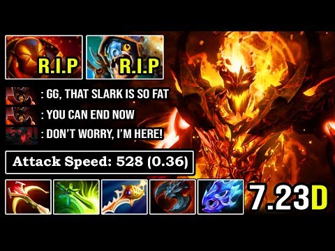 NEW SF GOD Disaster Right Click RAMPAGE Crazy Triple Raze 100% IMBA Vs Godlike Slark DotA 2