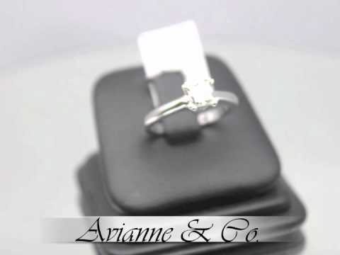 14K White Gold Diamond Solitaire Engagement Ring 0.85 Ctw