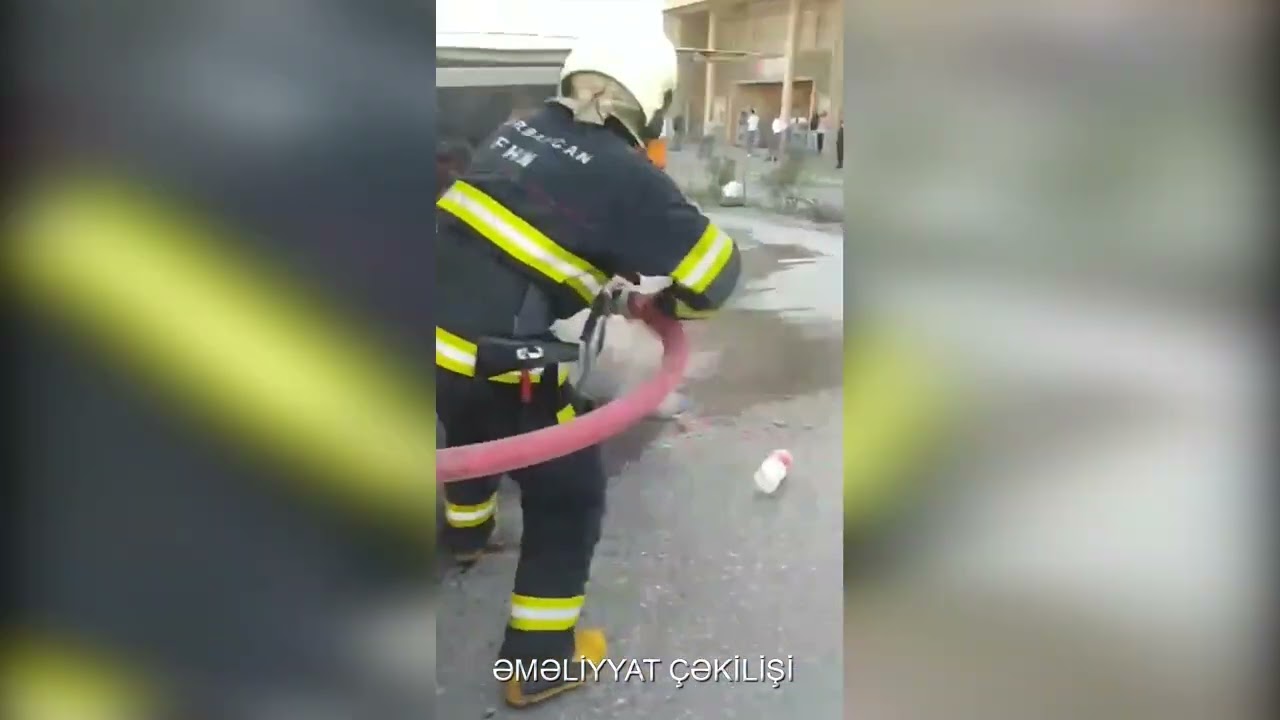 Lökbatanda sərnişin avtobusunda yanğın olub VİDEO