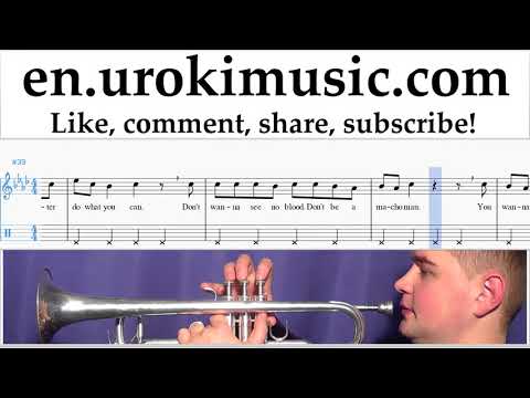 Trumpet lessons Michael Jackson - Beat It Sheet Music Tutorial Part#2 um-i352
