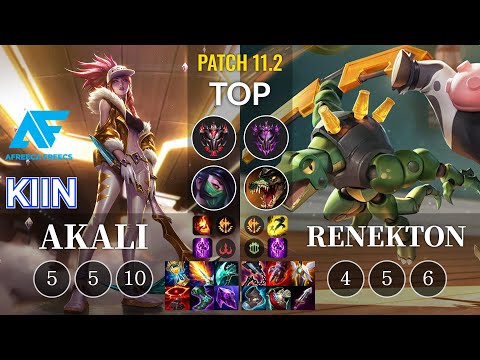 AF Kiin Akali vs Renekton Top - KR Patch 11.2