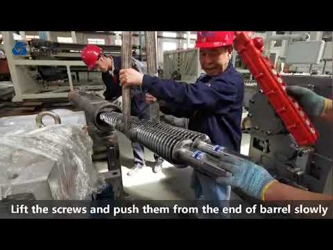 Conical twin screw barrel extruder assembling guide instruction