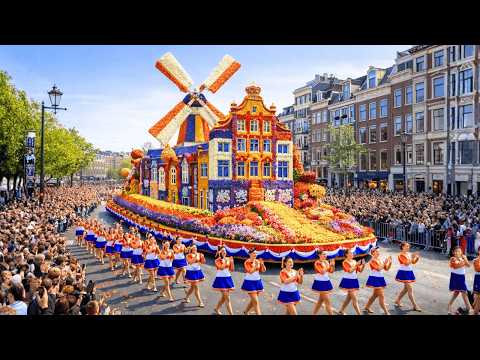 Netherlands Flower Parade 2026 (AI) — 180 Mega Floral Floats in One Epic Street Spectacle