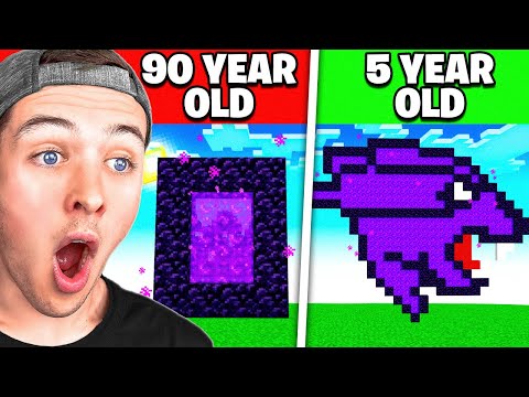 MINECRAFT at DIFFERENT AGES! (old vs young)