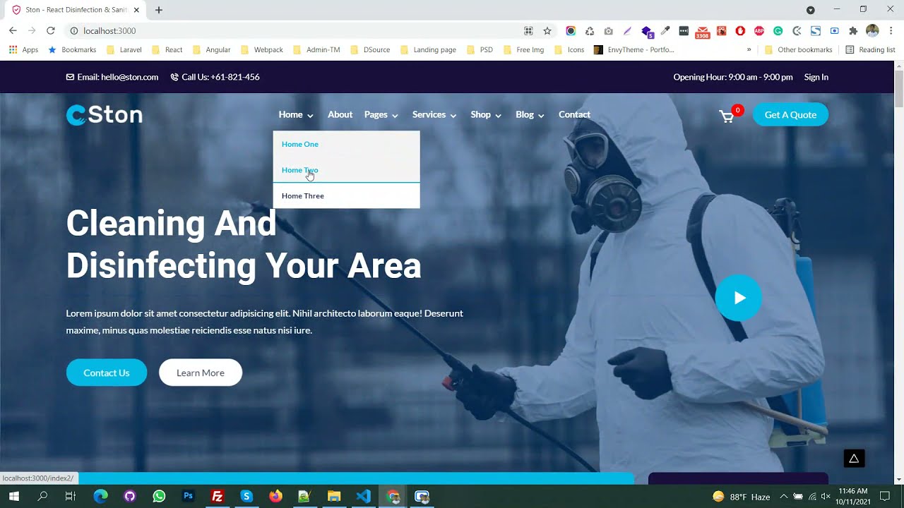 Installation Tutorial - Ston React Next Disinfection & Cleaning Services Template