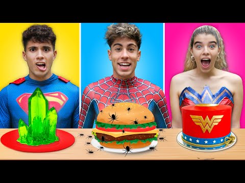 TRYING CARTOON FOOD !!