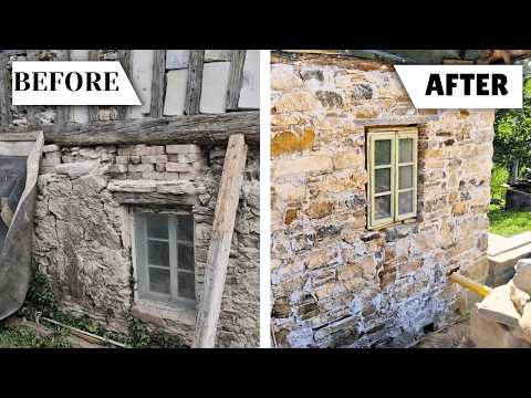 Our LIMESTONE Kitchen Wall was CROOKED: We Rebuilt It