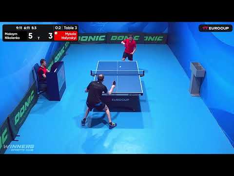 12:50 Maksym Nikolenko 0 - 3 Mykola Halynskyi 15.04.2023 TT Euro.Cup Ukraine Master