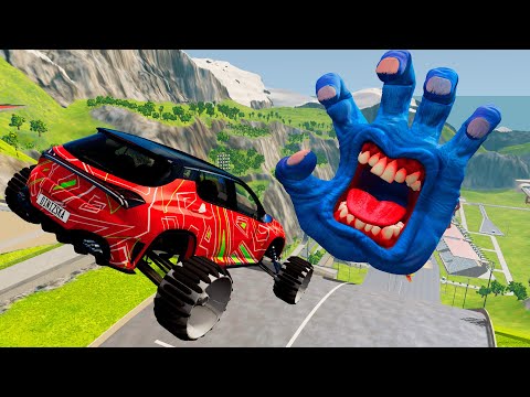 BeamNG Drive Fun Madness - Incredible Cars Jumping Into Giant Ramp | Vehicles Crashes