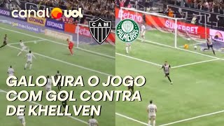 ATLÉTICO-MG X PALMEIRAS: GALO VIRA O JOGO COM GOL CONTRA DE KHELLVEN; VEJA