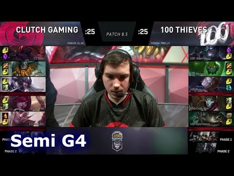 100 Thieves vs Clutch Gaming | Game 4 Semi Finals S8 NA LCS Spring 2018 | 100 vs CG G4
