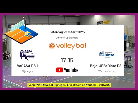 VoCASA D1 - Bejo JPB Dinto D1 (29 maart 2025, 17.15u)  Superdivisie Dames Volleybal