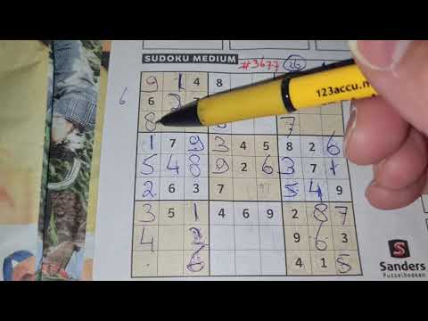 Our Daily Sudoku practice continues. (#3677) Medium Sudoku. 11-13-2021(No Additional today)