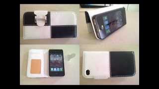 Mosaic Leather iPhone 4 Two Tone Plaid Book Wallet Case