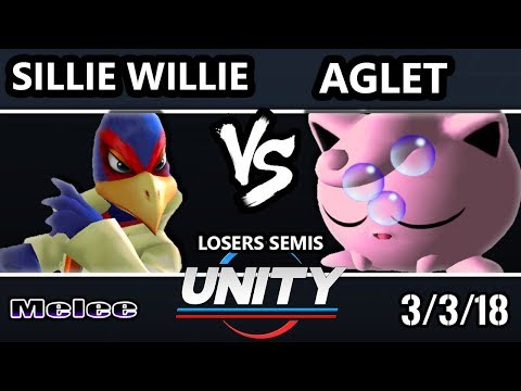 Unity 19 - Sillie Willie (Falco) Vs. Aglet (Jigglypuff) - SSBM Losers Semis - Smash Melee