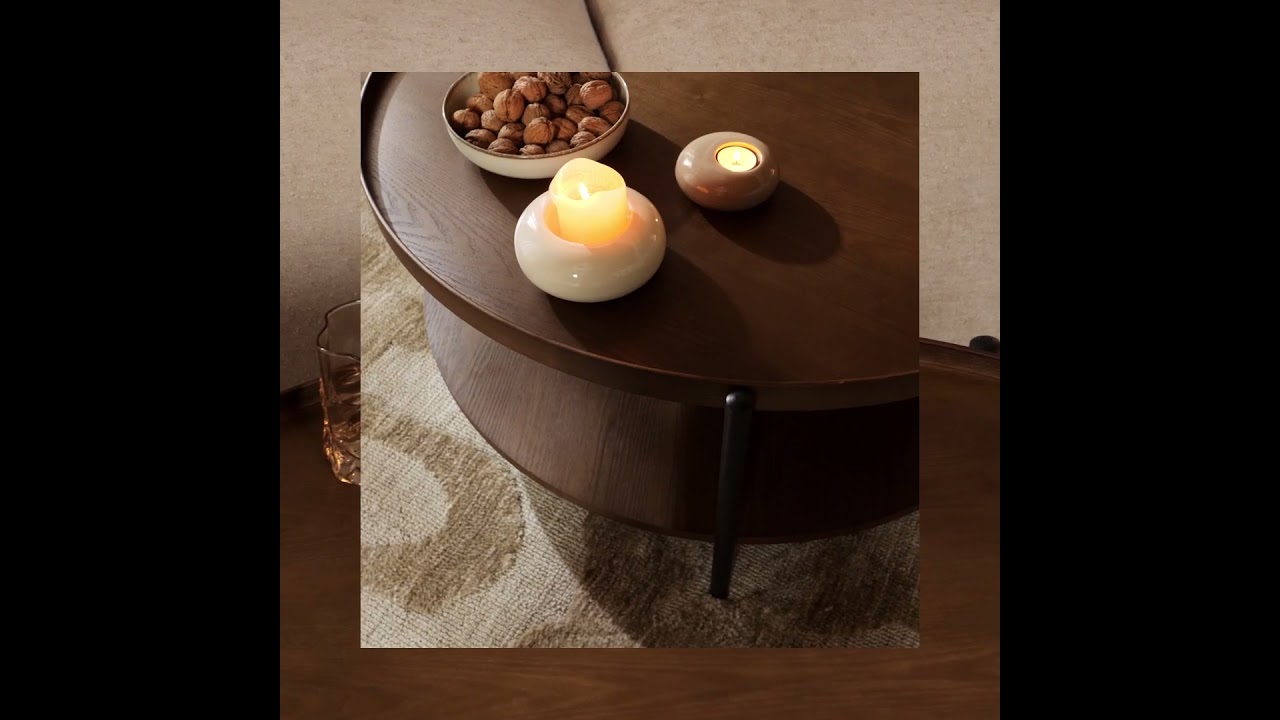 Table basse Ø90 cm Rio chêne blanc