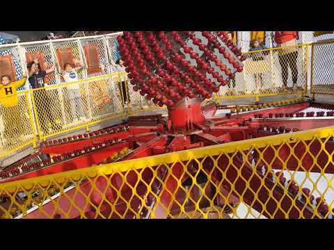 riding the crazy cage at Marlborough mop funfair