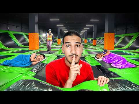 Sneaking Into A Trampoline Park Overnight!