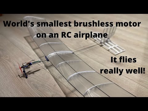 The world's smallest brushless motor(BR0603B) on an RC airplane (V2 - It flies really well now)