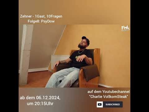 Trailer zu "Zehner - 1Gast, 10Fragen" Folge8: PsyDow (ab dem 06.12.2024) #interview #psydow #music