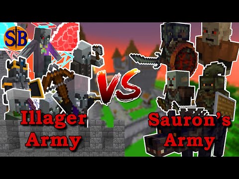 Can The Illager Army Defend the castle from Sauron's Army | Minecraft mob battle