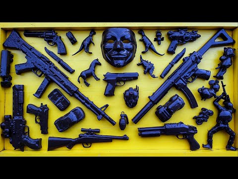 Cleans Hacker Weapon Box! Explosives and Dangerous Toy Guns - Sharp Karambit Knives Box of Toy Guns