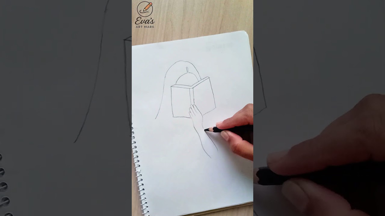 Step by step drawing|Aesthetic Girl Reading Book ✨ | Pencil Sketch Drawing | #Shorts