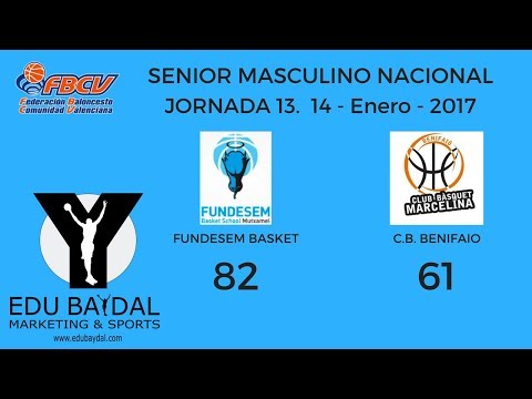 FUNDESEM BASKET SCHOOL INNOVA MUTXAMEL - CLUB BASQUET MARCELINA BENIFAIO. JORNADA 13