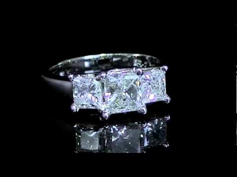 1.75 CT T.W. SI2 G PRINCESS CUT DIAMOND WEDDING RING 14K SOLID WHITE GOLD