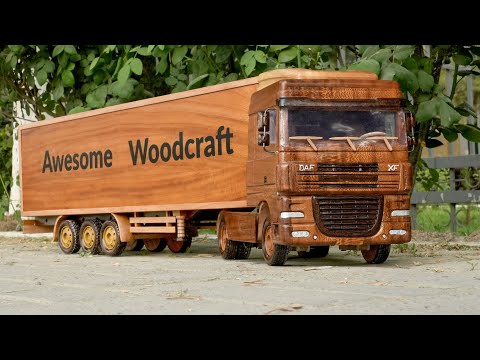 How to make Trailer Truck DAF XF (2021) Out of Wood | ASMR Woodworking