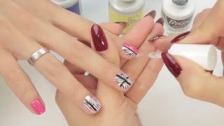 Дизайн с прорисовкой тонких ровных линий ibd Just Gel Polish Компания Виктори. Кравченко Алла