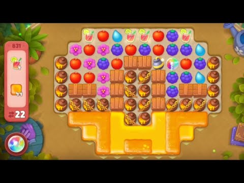 Gardenscapes Level 831 Hard Level All Goals Complete - Playrix Gameplay