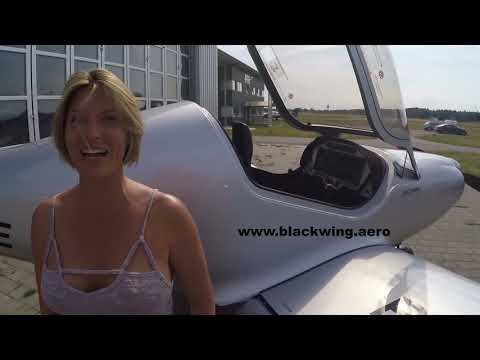 Blackwing Gyrocopter Girl flying it for the first time