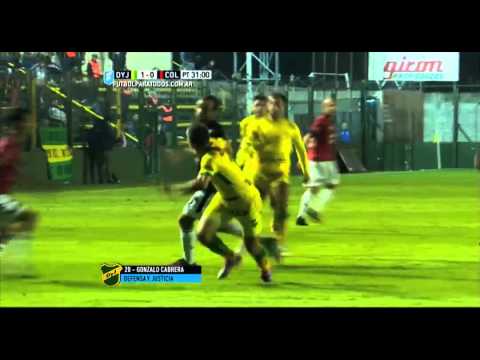 Gol de Cabrera. Defensa 1 - Colón 0. Fecha 12. Primera División 2015. FPT.