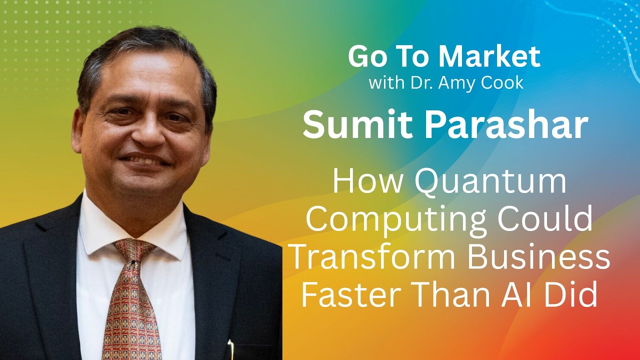 YouTube thumbnail for the Fullcast Go to Market interview with Sumit Parashar about quantum computing, AI, and business transformation.