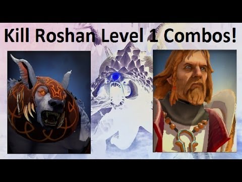 Dota 2 Kill Roshan lvl 1 combos #6 - Ursa and Omniknight
